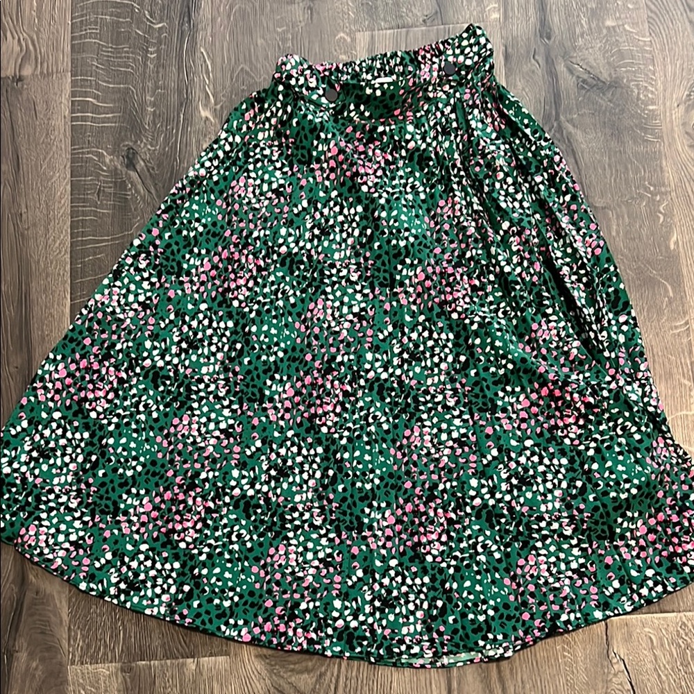 Green Floral Women's Skirt